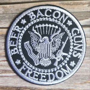 Beer Bacon Guns Freedom Eagle America Embroidered Iron on Patch